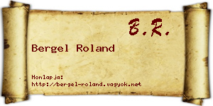 Bergel Roland névjegykártya